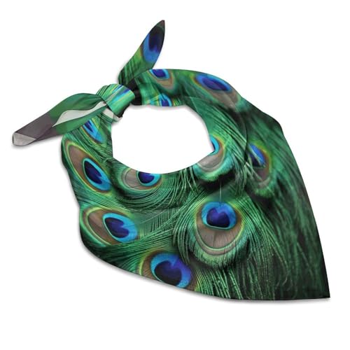 Square Head Scarf Silk Like Neck Scarf Green Peacock Feather Satin Bandanas Sleeping Hair Scarfs Fashion Silk Feeling Scarfs Boho Headwear Kerchief 18