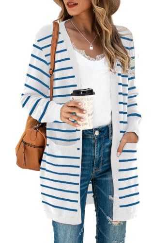 Image of TASAMO Cardigan Sweaters for Women Long Sleeve Open Front Casual Knit Fall Coat Oversized Soft Outwear with Pockets