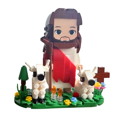 OiDiPi Jesus Building Block Set, The Good Shepherd Jesus Christ Building Toy, Perfect Jesus Figurine for Easter, Christmas, Christian Gifts for Children Aged 6+ and Adults (344PCS) by OiDiPi - Used condition - US$10.20