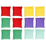 Nicear Sitzsäcke, bunte Sitzsäcke, Mini-Cornhole für lustige Sportarten im Freien, Familienspiele, Spielzeug, Handwurfspiele, Jungen- und Mädchenpartys, zufällige Farbe, 12 Stück