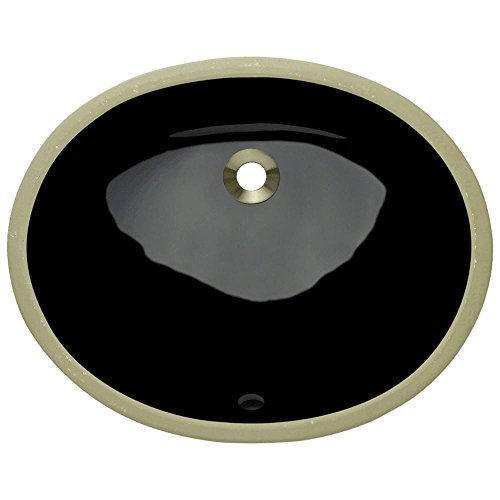 Mr Direct Ups-Bl Sink Undermount Porcelain Bathroom Black #TOP29