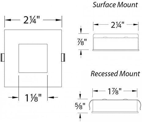 Miniatura 4 de WAC Lighting HR-LED87S-WT - Luces LED cuadradas con botón de 3000 K, color blanco