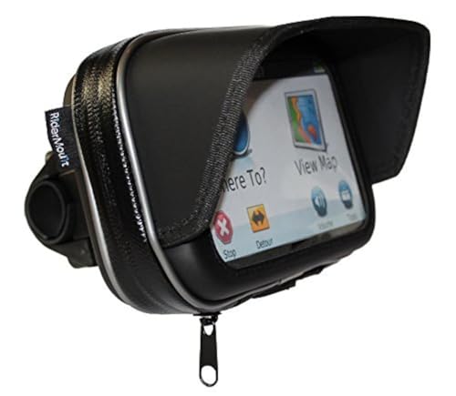 RiderMount Sunshade Cell Phone and GPS Case with Handlebar Mount (Medium)
