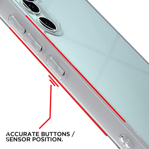 Image of Outlouders Back Cover for Samsung Galaxy S23 FE 5G Clear Transparent PC + TPU Bumper Case with Raised Edges for Shockproof Protection (Transparent)