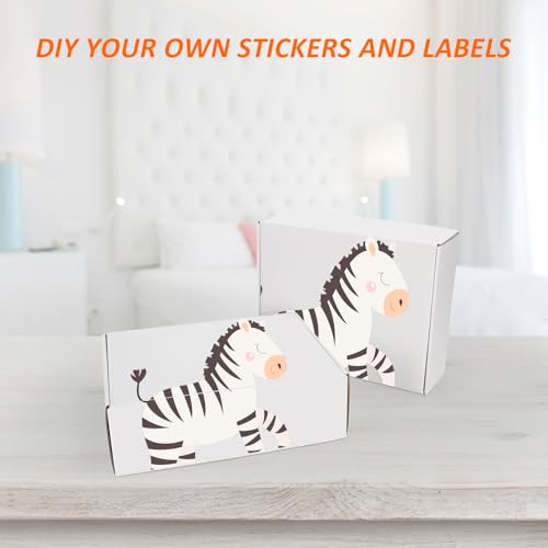 Image of HORLIMER 13x10x4 inches Shipping Boxes Set of 15, White Corrugated Cardboard Box Literature Mailer, 15 Stickers Included