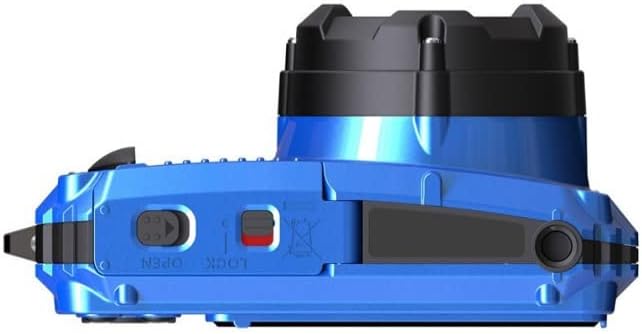 Bottom view of the Kodak PIXPRO WPZ2 camera with battery and memory card compartment