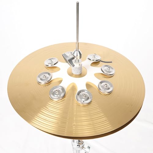 Ensemble de pièces de batterie pour cymbales, cloches en métal, anneaux de tambour, clochettes en métal pour les amateurs de musique, son lumineux – vue 2