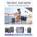 LIGHT FLIGHT Luggage Sets, Durable Hard Shell 3 Piece Set Suitcase with Spinner Wheels, Hardside Lightweight Luggage set with TSA Lock, Large Travel Luggage Set (20" 24" 28"), Glacier Gray - Image 2