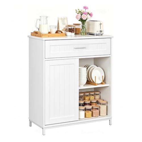 WOLTU Buffet Cuisine, Meuble Cuisine Rangement avec Tiroir, Porte Coulissante, pour Cuisine, Salle à Manger, Salon, 70x30x80,2 cm, en Bois d'Ingénierie et...