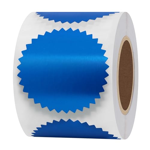 Hylabelest 2 Inch Bright Blue Certificate Wafer Seals Labels Awards Legal Embossing Stickers (Bright Blue)