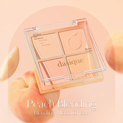 Image of Dasique Blending Mood Cheek #03 Peach Blending | 4 Blendable Shades | Pressed Powder Blush Palette for Cheeks | Silky & Soft Blur Finish | Lightweight Blush for Cheeks | Korean Makeup | Vegan