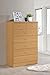 HODEDAH 7 Drawer Wood Dresser for Bedroom, 31.5 inch Wide Chest of Drawers, with 2 Locks on the Top Drawers, Storage Organization Unit for Clothing, Beech