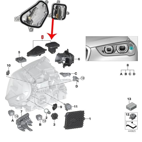 Module Commande Feux de Jour BMW X1 F48 DRL Rouge 63117428792 - 4