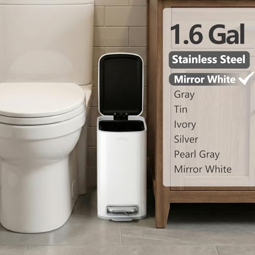 Bote de basura rectangular de acero inoxidable 1.6 gal miniatura 5