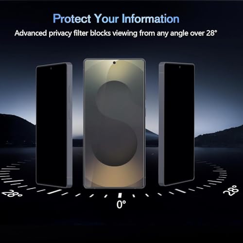 Image of Uyiton By SHILD 2-Pack Privacy Screen Protector For Samsung S25 Ultra(6.9 inch)A- Anti-Spy 9H+ Hardness Tempered Glass For Galaxy S25 Ultra With Easy Installation Ultrafit Tray,Fingerprint Sensor Support