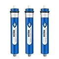 Membrane Solutions Reverse Osmosis Membrane 50 GPD 1.8"x12" RO Membrane Water Filter Replacement Fits Under Sink RO Drinking Water Purifier System, 3-Pack