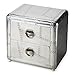 HomeRoots Silver Aluminum, Steel, MDF, Wood Solids Midway Aviator Side Table