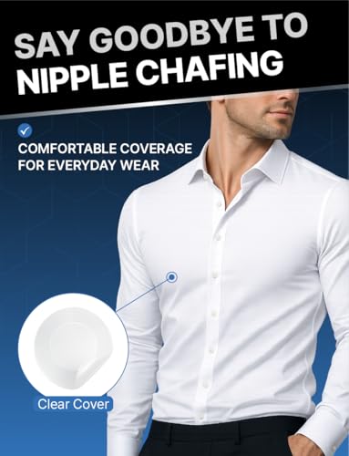 Rhionia Ultra-Fit Men Nipple Covers, 0.1mm Thin Silicone Nipple Tape for Running & Workout, Waterproof Anti-Chafing, 52 Count