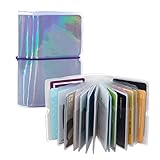 Women's Wallet Credit Card Loyalty Card Coupons Holder Mini Photo Album Organizer (Holographic Silver)