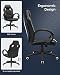 SONGMICS Racing Silla de Escritorio de Oficina Ergonómica Regulable con Ruedas, OBG56B,...