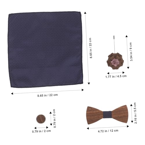 Set para hombre con corbata de moño y accesorios miniatura 2