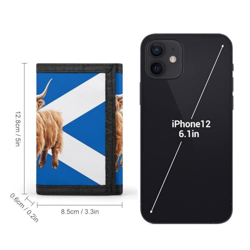 Flag of Scotland Highland Cow Custom Trifold Wallet Front Pocket Credit Card Holder with Coin Purse for Men Women Travel Gifts2