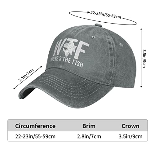 Image of WTF Where's The Fish Hat for Women Dad Hats with Design Caps
