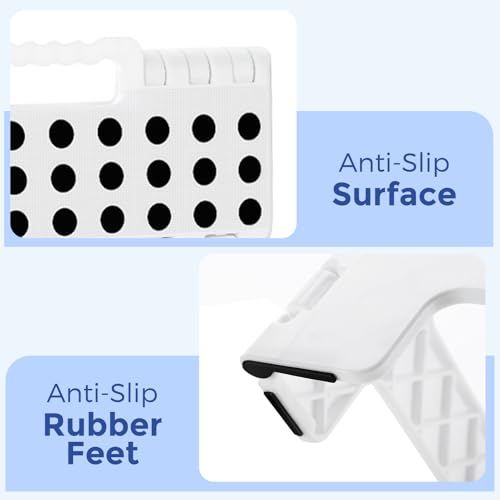 Image of ACKO Folding Step Stool 13 Inch, Sturdy Collapsible Step Stool Foldable Up to 300 lbs for Adults & Kids, Non Slip Lightweight Foot Stools with Handle, Ideal for Kitchen, Bathroom, Bedroom, Garden