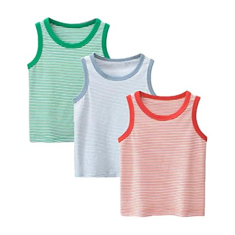 LeeXiang Toddler Boys' Tank Tops 3-Pack Sleeveless Tank Set (Yellow/Blue Stripes, 3T) Cover