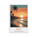 YJNENG Leinwand-Kunstbild, Ibiza, Balearen, Wanddekoration, 
