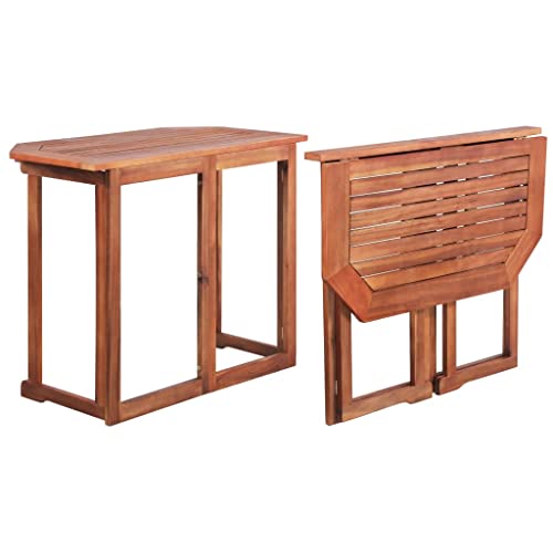 vidaXL Table de Balcon Jardin Terrasse Patio Extérieure Bois d'Acacia Massif