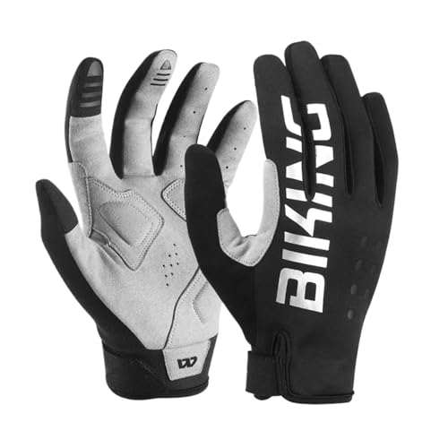 Guantes de ciclismo térmicos: guantes de carrera con pantalla táctil, guantes de ciclismo para clima frío | Mitones transpirables con dedos completos, guantes reflectantes para correr, ciclismo