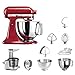 KitchenAid Küchenmaschine | VORTEILS SET | Artisan 5KSM175PS Entsafter Paket | inklusive Entsaftervorsatz, Zitronenpresse und Standardzubehör (Empire Rot)