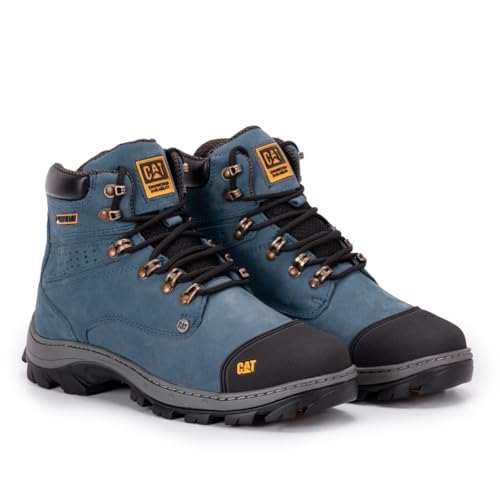 Bota Coturno Masculina Adventure De Couro Bico Reforçado De PVC (Azul, BR, Adulto, Numérico, 36)