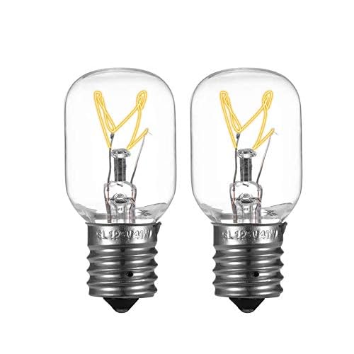 Light Bulb for Whirlpool Microwave - Microwave Light Bulb Fits for Whirlpool Maytag GE Amana Over The Range Hood Microwave, Dimmable with 125V 40W E17 Base, Kitchen Night Light, Repalce 8206232A (2)