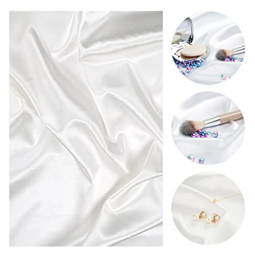 Photography Backdrop 27.56x39.37inch Background Artificial Silk Solid Color for Studio Jewelry Food Product Pictures, White
