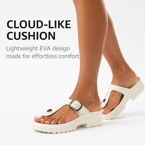 Image of ORTHO JOY Orthopedic Arch Support Sandals for Women - Comfort Slip-On Toe Post Slides with Adjustable Strap & Cushion Sole