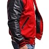 Men's Varsity Jacket Real Leather Sleevs & Wool College Jacket Baseball Bomber Coat (UK, Alpha, 4XL, Regular, Regular, Red & Black) #1