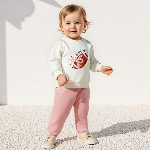Baby Girl Fall Clothes Set Game Day Football Embroidery Sweatshirt Pants Toddler Infant Outfits 6 12 18 24 Months 2T 3T3