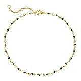 MTMY Gold Anklets for Women 14K Gold Plated Tiny Bead Anklet Green Cubic Zirconia Tassel Foot Chain Dainty Adjustable Cute Anklets Summer Beach Boho Anklets Jewelry Gift for women (crystal-green)