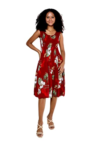 Image of Matchable Family Hawaiian Luau Men Women Girl Boy Clothes in Pineapple Garden Burgundy