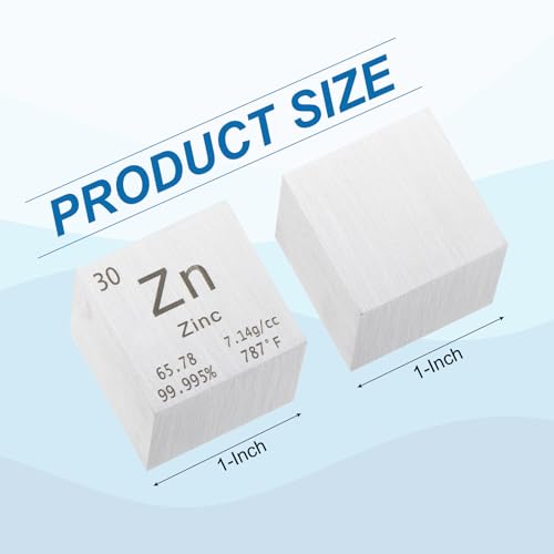 Image of PATIKIL 1 Inch Zinc Cube Metal Element High Density Block Pure Periodic Magnesium Block for Element Collections Teacher Lab Scientific Experiment, 25.4 mm