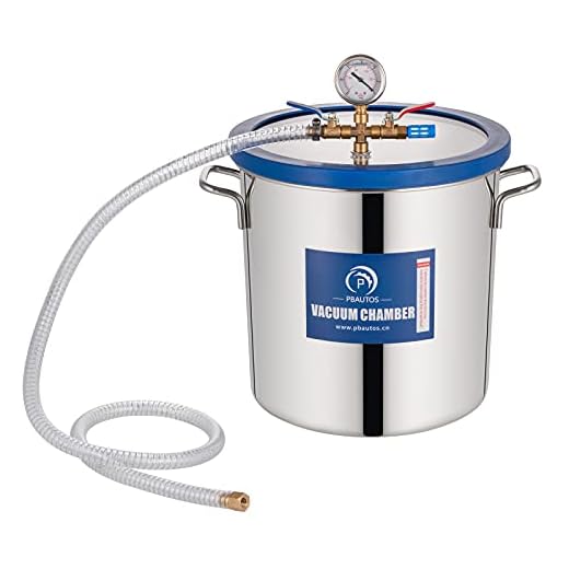 5 Gallon Vacuum Chamber, Stainless Steel Vacuum Degassing Chamber 18.92L, Degassing Chamber with Acrylic Crystal Lid for Resin Casting, Degassing Essential Oils, Not for Stabilizing Wood
