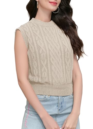 Image of Joe Wenko Womens Cable Knit Sleeveless Sweater Vests