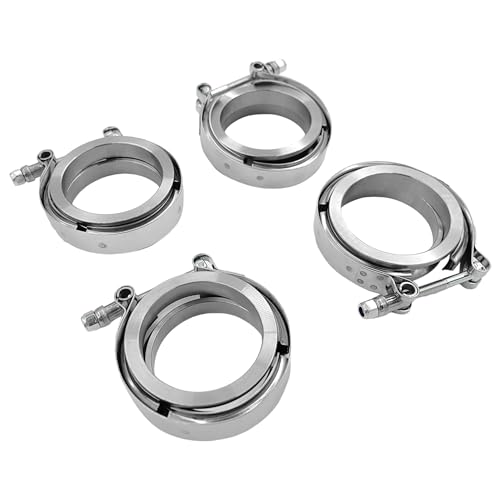 2.5 Inch V Band Clamp 4pcs with Flange 2.5 Band Clamp For Pickup Truck Turbo Downpipe Exchange Exhaust Systems