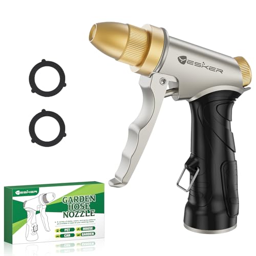 Yesker Garden Hose Nozzle Heavy Duty, Brass Water Hose Sprayer for Outdoor