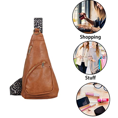 Tinvskqqkj Women's Chest Sling Bag With Leopard Strap Crossbody Sling Backpack With Pockets For Cycling Hiking Travel… #TOP5