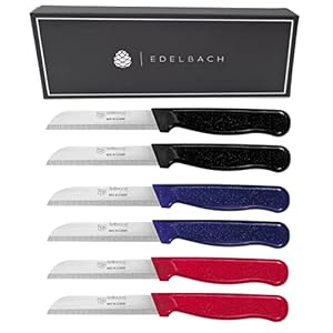 Solingen Kitchen Knife Set | Edelbach – 6 x | 6 Pieces | Made in Germany Solingen Knife Set, Utility Knife, Fruit Knife, Vegetable Knife, Paring Knife, Very Sharp, Stainless Steel | Pub Knife