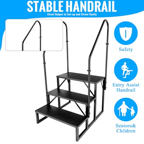 Image of RV Step 3 Step Ladder with 2 Handrails