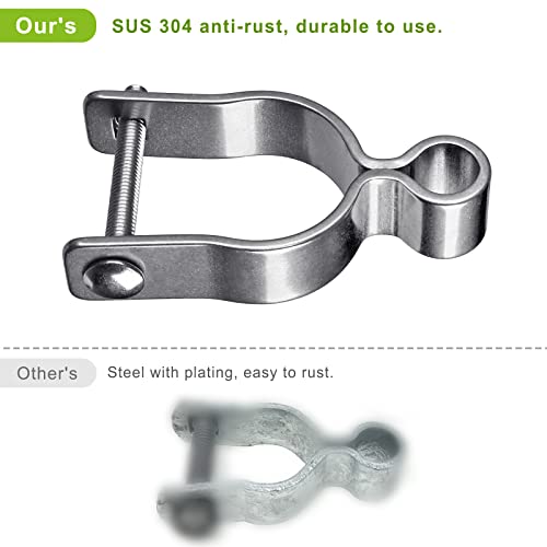 Insaga 304 Stainless Steel Gate Hinges 2Pcs for Chain Link Fence Post, Female Male Hinges with 5/8" - Fit Barn, Farm, Cattle Gates, 1-3/8'',1-5/8'',1-7/8'', 2-3/8'' (Female-1-7/8''-2pcs) by Insaga - Image 3
